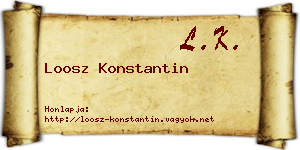 Loosz Konstantin névjegykártya